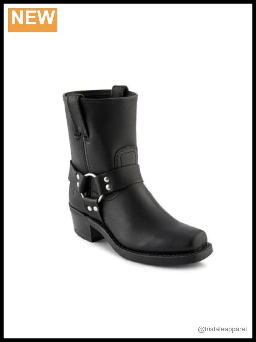 Frye Harness 8R Mid Calf Boots Women Leather Pull-On Moto Boots